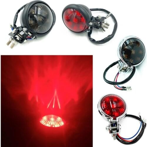 50LC Motorcycle Red 12V LED Adjustable Cafe Racer Style Stop Tail Light Motorbike Brake Rear Lamp Taillight