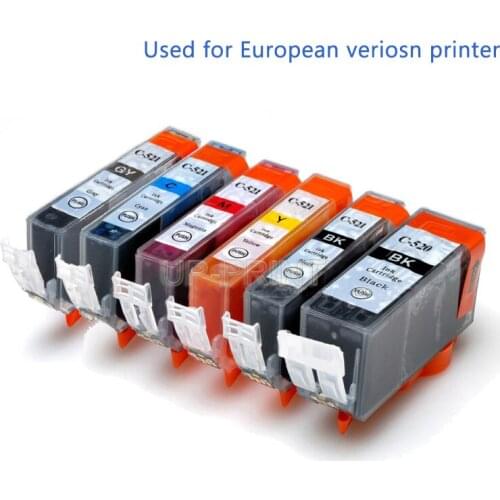 UP 6PCS compatible ink cartridges PGI520 CLI521 for Canon IP3600/IP4600/IP4700/MX860/MX870/ MP540/MP550/MP560/MP620