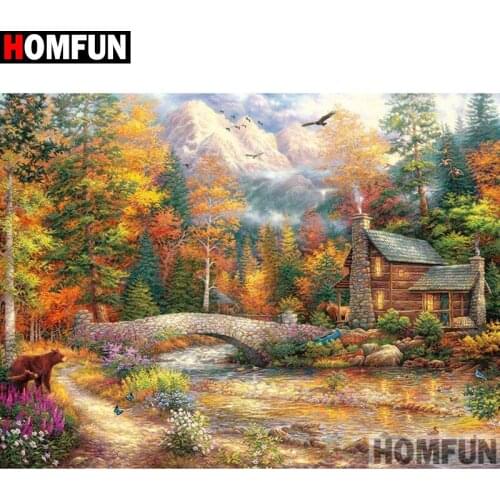 HOMFUN Full Square/Round Drill 5D DIY Diamond Painting "landscape" Embroidery Cross Stitch 5D Home Decor Gift A00267