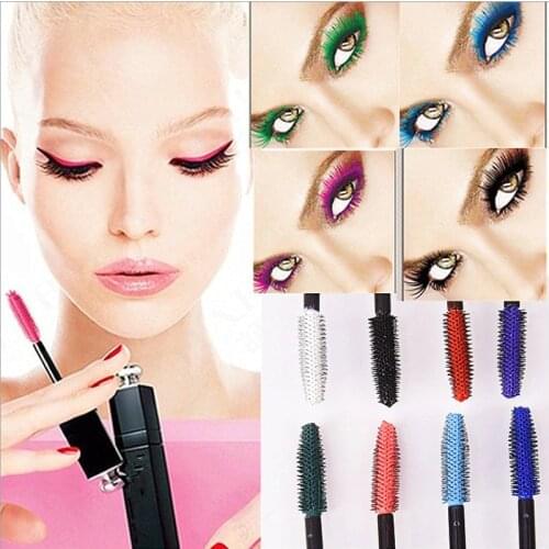 Color Mascara Waterproof Fast Dry Eyelashes Curling Lengthening Makeup Eye Lashes Blue Green Red Purple Black White Ink Mascara