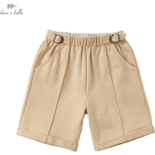 DKY17675 dave bella summer 5Y-13Y kids boys fashion casual soild pockets pants children boutique casual full-length pants