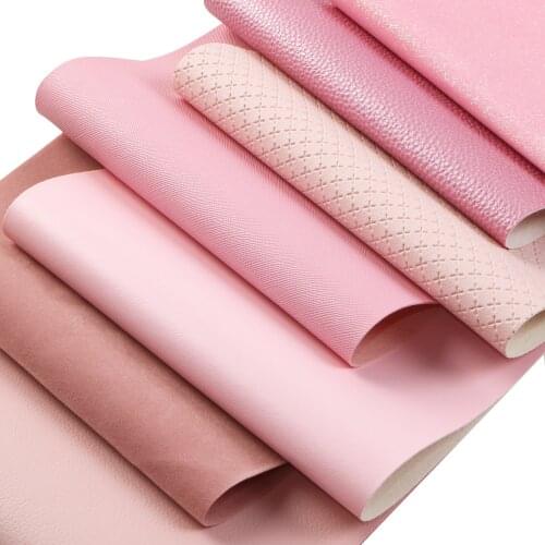 Pink Series Glitter Faux Leather Sheets Velvet Pearl Light Shimmer Synthetic Leather Velvet A4 Size for DIY Handmade Bags