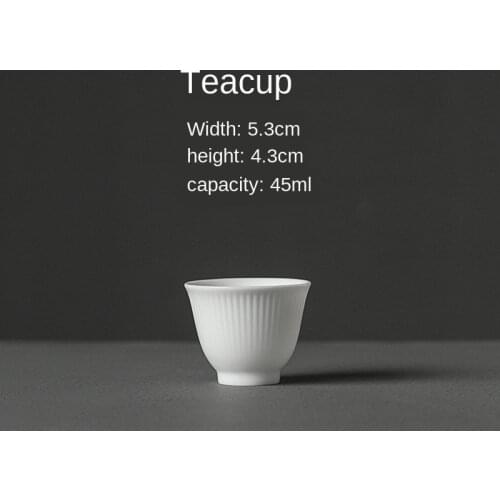 Ceramic Whiteware Tea Cup High White Teacup Kung Fu Tea Set Fragrance-Smelling Cup Direct Sales Ceramic Teacups Tea Set Siteel