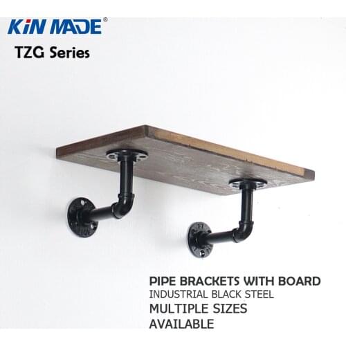 KINMADE Industrial Decorative Water Pipe Shelves Wall Mount Bracket Household Shelf Bracket Holders Racks Water Pipe Shelves