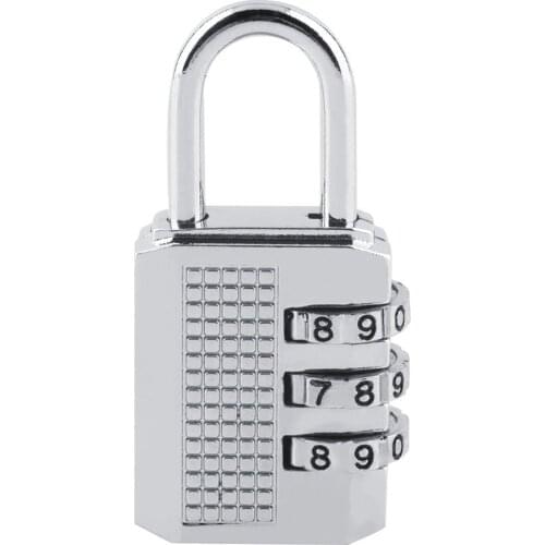 3 Dial Digit Password Lock Combination Suitcase Luggage Metal Code Padlock Padlock For Cupboard Cabinet Locker
