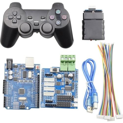 Wireless RC Controller Kit for Arduino Mecanum Wheel Robot Car with PS2 Joystick+ UNO R3 Board+ 4 Channel Motor Driver Board