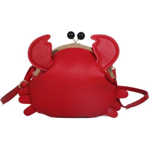 Cute Crab Shape Women Shoulder Bag 2021 New Solid Color Pu Crossbody Bags for Woman Individual Design Female Small Purse Pack