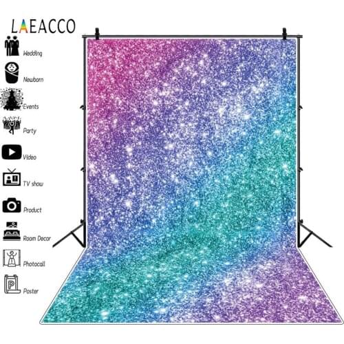 Laeacco Colorful Glitters Sequins Dreamy Portrait Photography Backgrounds Baby Shower Backdrops For Photo Studio Photozone Props