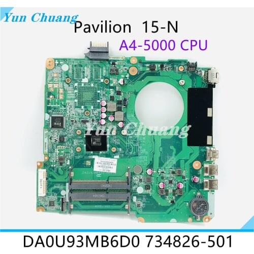 734826-501 734826-001 DA0U93MB6D0 Laptop Motherboard For HP Pavilion 15 15Z 15-N Series Main Board A4-5000 CPU DDR3