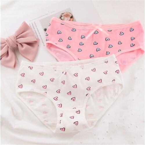New 4Pcs/Lot Girl Panties Underwear Lace Briefs Cotton Lingerie Soft Comfortable Bowknot Cartoon Panty Wholesale 036-4