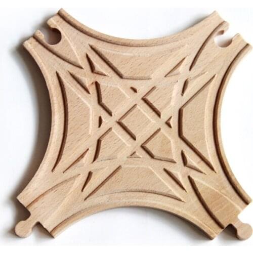 P132 Wooden Mass Tracks Track Accessories, 4 Tracks, Compatible with Wooden Trains, Childrens Educational Toys