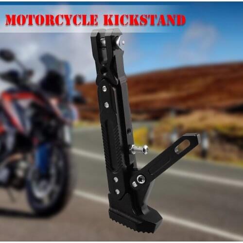 Motorcycle Kickstand CNC Aluminium Alloy Adjustable Tripod Kickstand Foot Side Support Stand for Motorcycle Support NEW