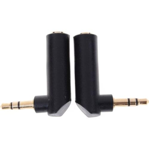 Gold-plated Connector 3.5 jack Right Angle Female to 3.5mm 3Pole Male Audio Stereo Plug L Shape Jack Adapter Connector 2pcs