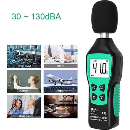Noise Measuring Instrument 30-130dB Sound Level Meter Noise Audio Volume Monitor Decibel with LCD Backlight Decibel Monitor