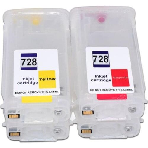 130ML 728 T730 T830 Empty Compatible Refill Ink Cartridge For HP728 Designjet T730 T830 Plotters