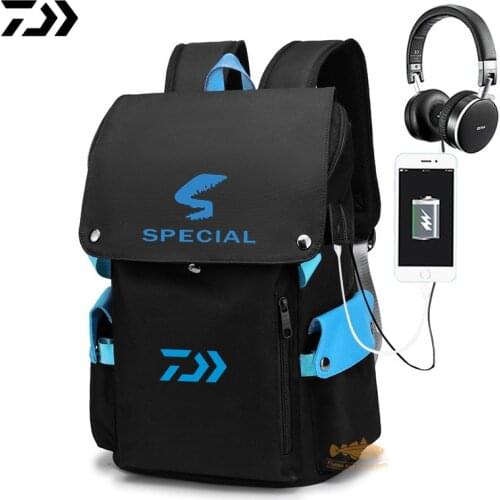 2021 New DAIWA Fishing Backpack Male Outdoor Sports Breathable Wear-resistant Waterproof Fishing Backpack Simple Travel Backpack