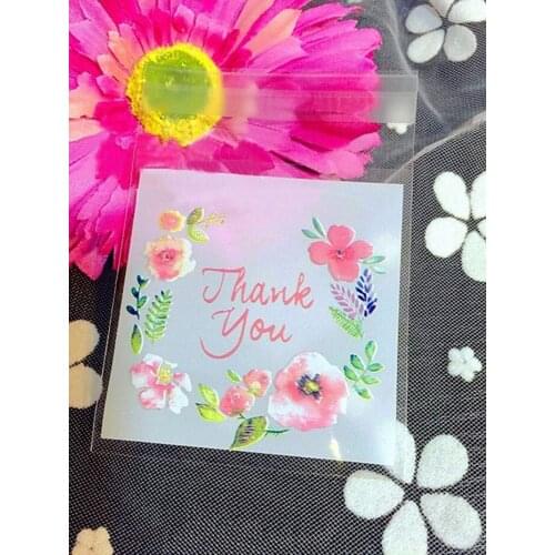 300pcs 10x10+3cm Big size thank you Self Adhesive Seal packing bags ,packing bag,food packing bags