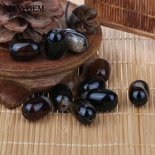 ShinyGem 12*16mm Barrel Brown Coffee Agates Loose Beads Natural Genuine Brazil Stone Dainty For Jewelry Making Wholesale 20pcs