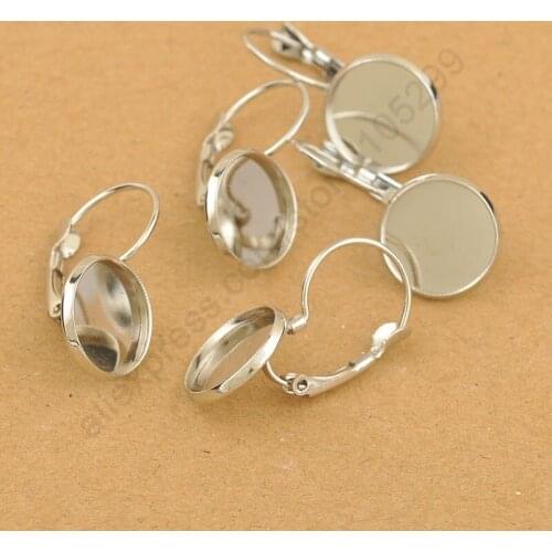 50PCS White 925 Silver Lever Back Earwires Jewelry Earring DIY Making Accessories Finding Accessories For Crystal 12mm