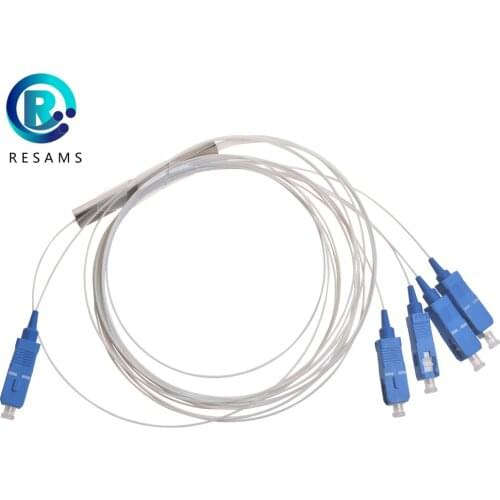 Resams Steel Tube SC UPC 1*4 Without Connector Small Volume Fiber Optic Splitter Single Mode PAdditional Loss Stability Is Good
