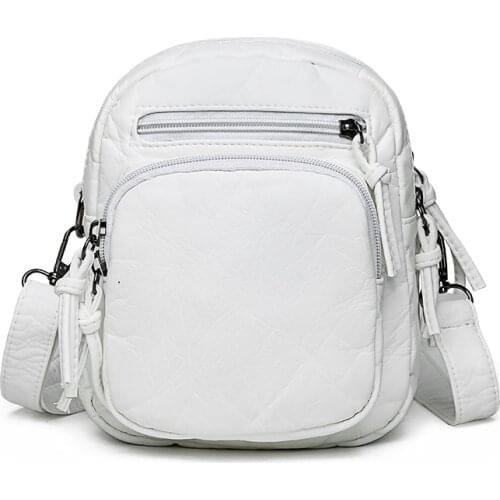 Double Zipper Tassel Solid Color Mini Crossbody Bags for Women Vintage Soft Leather Shoulder Messenger Bag Female Phone Purses