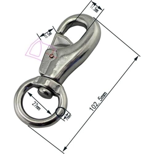 Heavy Duty Bull Eye Swivel Single Snap Hook Stainless Steel 304 Marine Grade Luggage Swivel Clip Snap Hook 5pcs