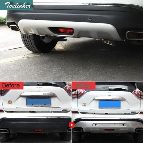 Tonlinker Cover Case Stickers for Nissan Murano 2015-17 parts 2 PCS Car Styling Front and Rear Bumper Guards Mouldings stickers