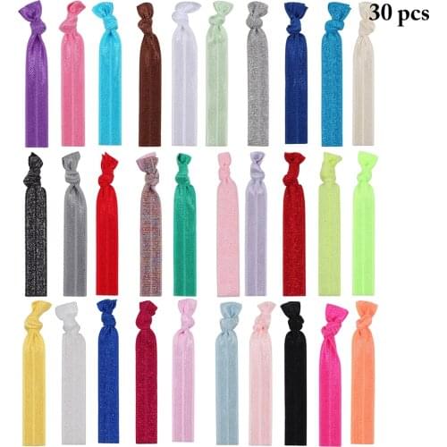 30PCS Ribbon Hair Tie Elastic Ponytail Holder Cloth Bracelet for Women Girls Hair Rope Headwear Hair Accessories