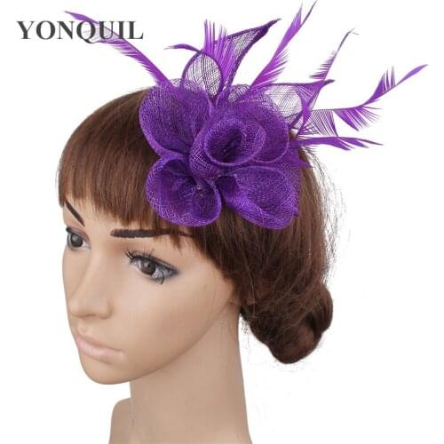 Wedding Hats And Fascinatos Women Elegant Sinamay DIY Flower Headdress Girl Show Bridal Headwear Mariage Chic Hair Accessories