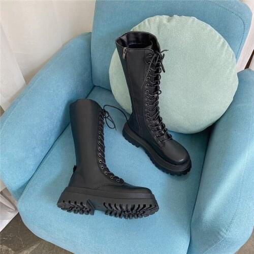 Woman Flat Boots Sexy Thigh High Heels High Sexy Luxury Designer Shoes Round Toe Boots-Women Low Over-the-Knee Rubber Fashion L