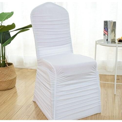 100PCS/Lot New Spandex Wrinkle Chair covers Party Weddings Banquet polyester Lycra chair cover Hotel Home Decor Chair Covers
