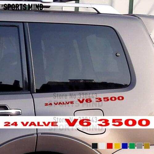 2 Pieces 24 Valve V6 3500 For Mitsubishi Pajero Sport Shogun Montero L200 L300 Accessories Car Sticker Automobiles Car-Styling
