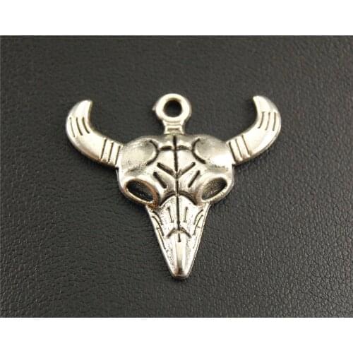 20pcs 28x26mm Silver Color Bull Head Charms Diy Jewelry Findings Accessories wholesale A1188