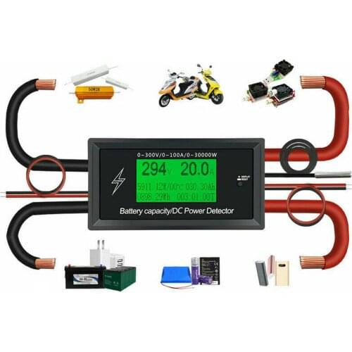 2021 Battery Testers DC 300V 100A Volt Current ZVS Power Meter Detector Discharge Battery Monitor Electrical Instruments New