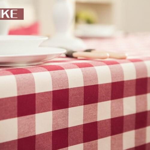 50*150cm Red Cotton Linen Cloth Fabric Pillow Tablecloth Curtain Sofa Handmade Diy Fabric Red Plaid Linen Fabric