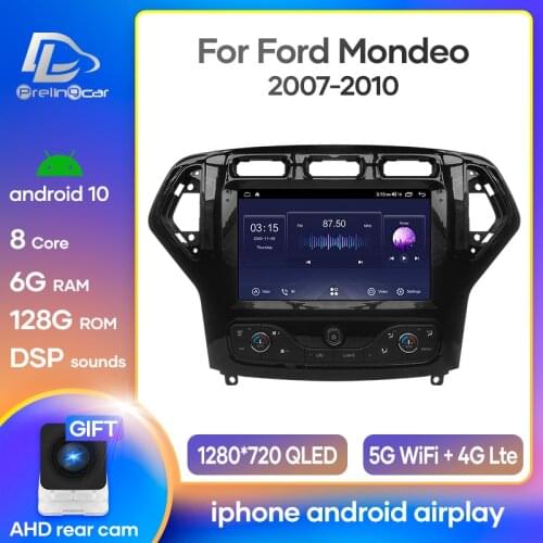Prelingcar navigation system For Mondeo 2007-2010 android 10.0 Car GPS multimedia Radio Navi player