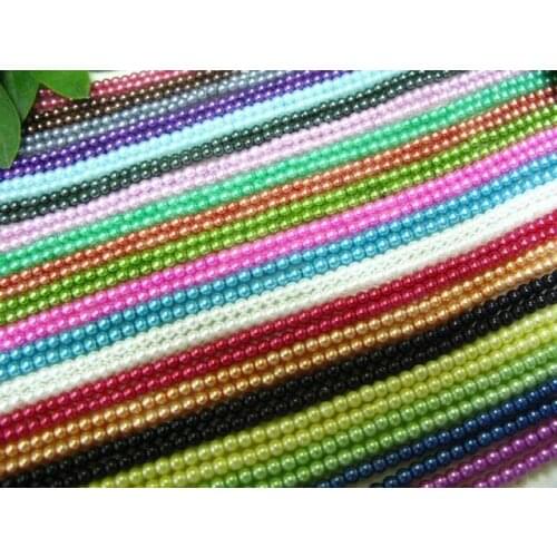 Free shipping 4400pcs/20Strand Glass Pearl Handcraft Jewelry DIY Beads 4mm E1-20
