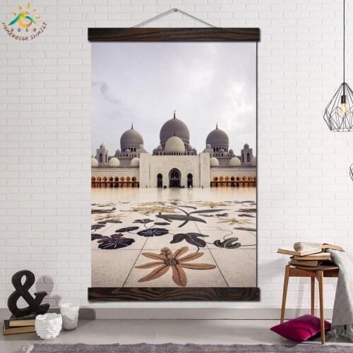 Grand Mosque Islamic Gracious Building Modern Wall Art Print Pop Art Posters and Prints Scroll Canvas Painting Wall Pictures