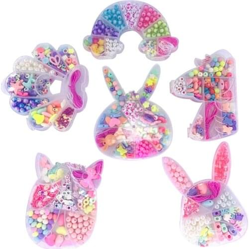 Girl Beaded Toys Handmade Necklace Bracelet Jewelry Beads DIY Craft Supplies for Jewelry Bracelet Making Kit Childrens Toy