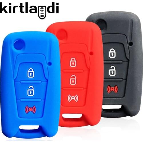 Remote Key Shell Case Fob Cover for SsangYong Actyon Sanka Korando C200 3 Button Folding Set Silicone Key Holder Cover Protector
