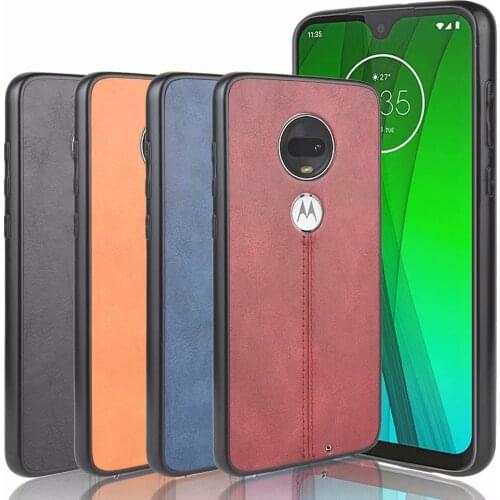 For Motorola MOTO G7 Power Case Hard PC PU Leather Hard Plastic Phone Case For Moto G7 Plus Case Back Cover