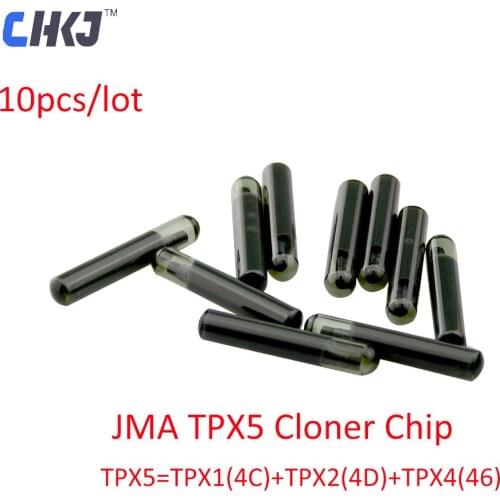 CHKJ 10PCS/LOT Original 3in1 Car Key Chip JMA TPX5 Cloner Glass Auto Transponder Chip Replacement for TPX1 TPX2 TPX4