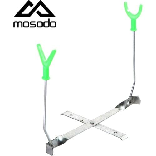 Mosodo Winter Ice Fishing Rod Holder Bracket Sturdy Red Green Metal Foldable Carp Pod Rod Stand Rack Adjustable Support