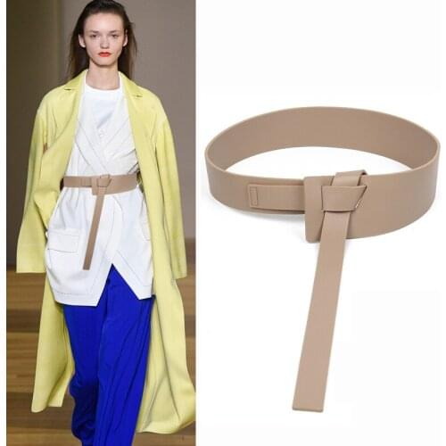 Designer Brand High-quality Pu Leather Belts for Women Coat Female Decorative Waist Skirt Fashion Knitted Shirt Off White Belt