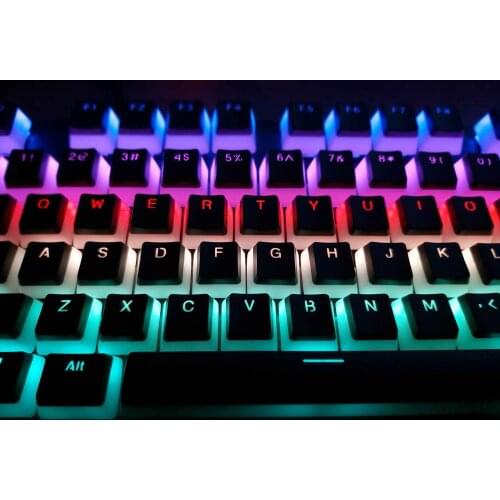 Double Skin Milk Jelly Keycap PBT Pudding Side Light Lettering Transparent RGB Mechanical Keyboard Key Cap MX8.0