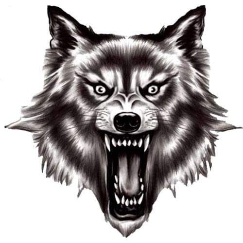 JuYouHui Exterior Accessories Decal Personality Car Sticker A Ferocious Wolf Quality Vinyl Decals Motorcycle PVC 13cm