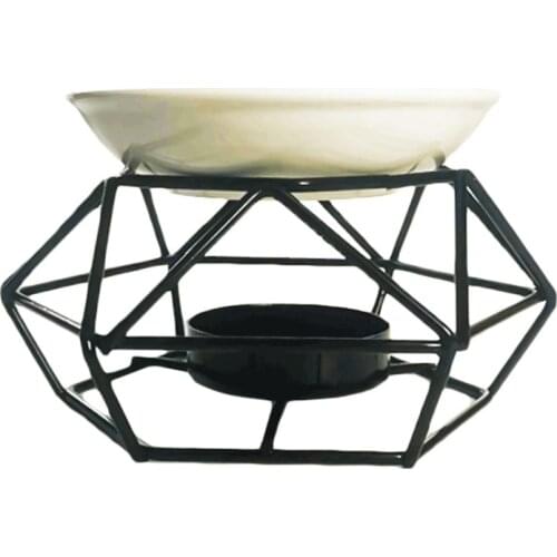 G2AB Aromatic Oil Burner, Geometric Ceramic Essential Oil Candle Holder Wax Melt Burner Warmer Melter fragrance for Home Offi