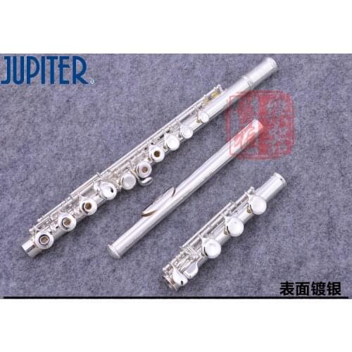 Hot JFL-711 RBES 17 Holes Open C Key Flute Cupronickel Silver Plated Concert Flute Case Cleaning Cloth Stick Gloves Padded Bag