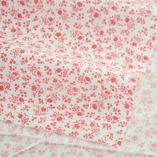 Cotton Fabric New Little Red Flowers Style Textile Cloth Fat Quarter Crafts Dolls Telas Tissue Art Work Sewing Patchwork Curtain