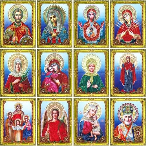 Huacan Diamond Painting Special Shaped icons 5D Diamond Embroidery Mosaic Religion Home Decor Sale